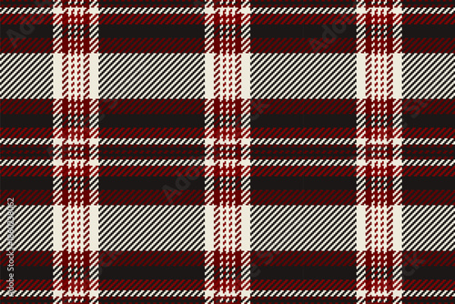Dogtooth seamless tartan check, craft plaid textile background. Handsome fabric vector texture pattern in black and white colors.