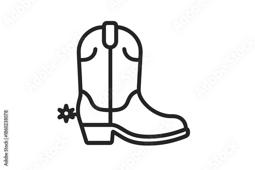 Cowboy boot icon with spur