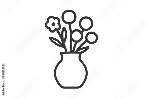 Flower vase icon with a gradient background