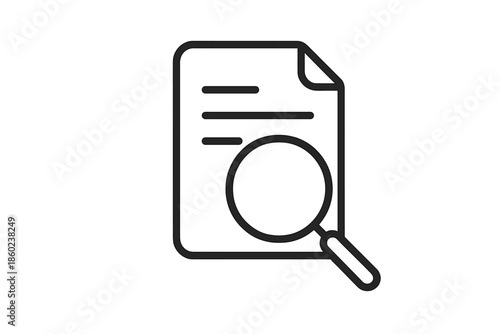 Document search icon with magnifying glass