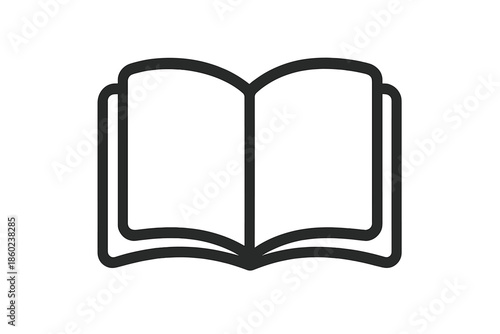 Open book icon on grey gradient background