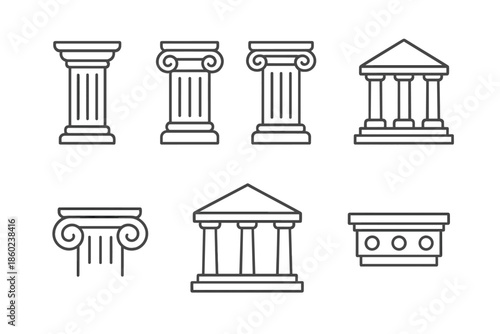 Collection of Ancient Greek and Roman architectural elements