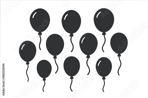 Dark Gray Balloons on a Dark Gray Gradient Background