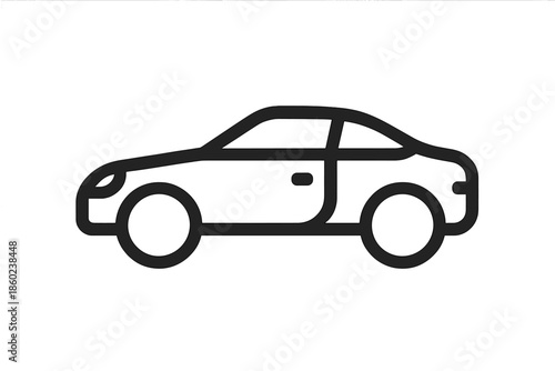 Black car outline icon on a gray background.