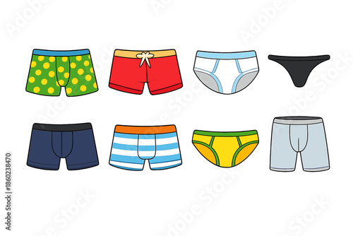 Collection of cartoon underwear icons