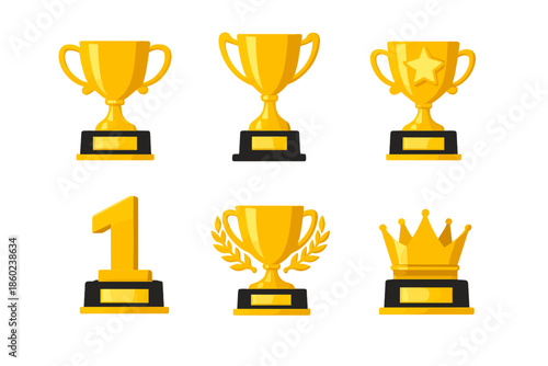 Golden Trophies and Awards Collection