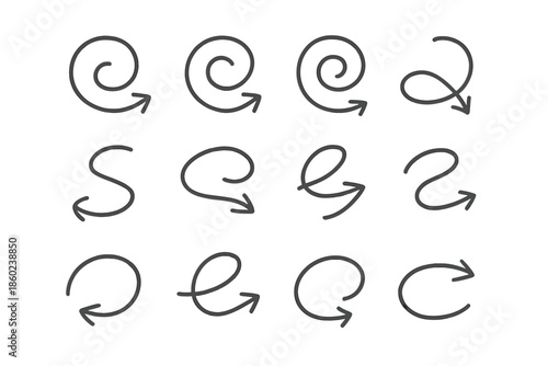 Collection of stylized arrow icons