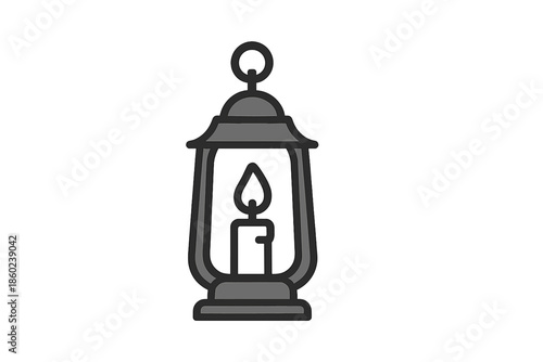 Lantern with Candle Icon
