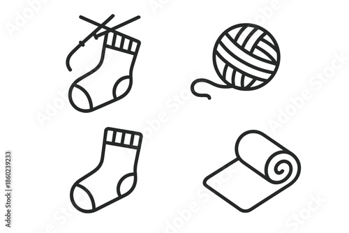 Knitting and Yoga Icons