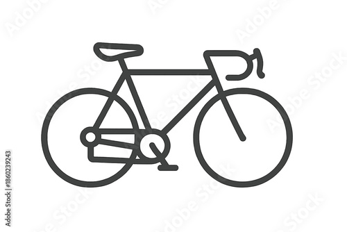 Line art bicycle on a gray background