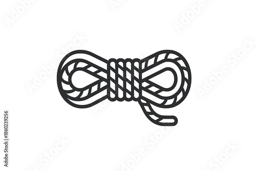 Tied Rope Icon on Gray Background