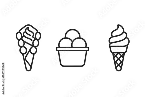 Three Ice Cream Icons