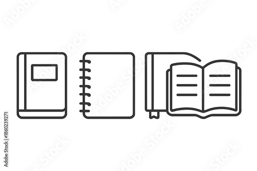 Collection of book and notebook icons