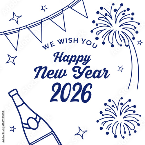happy new year greeting card