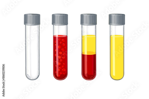 Blood separation in test tubes
