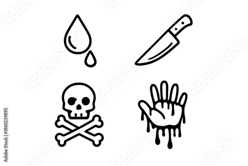 Creepy Icons on Yellow Background