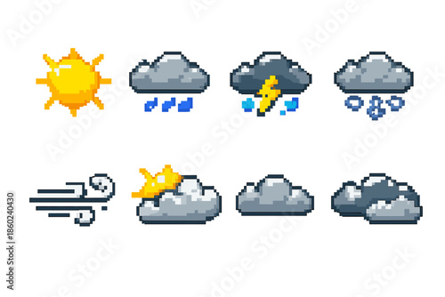 Pixel Art Weather Icons