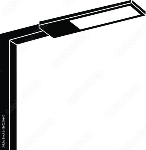 lamp post silhouette vector on white background