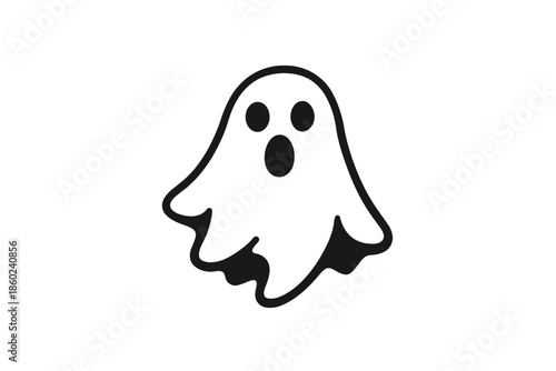 Ghost Icon with Open Mouth and Eyes