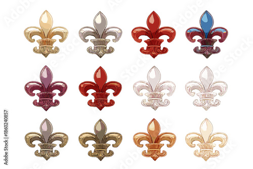 Collection of Ornate Fleur-de-lis Emblems