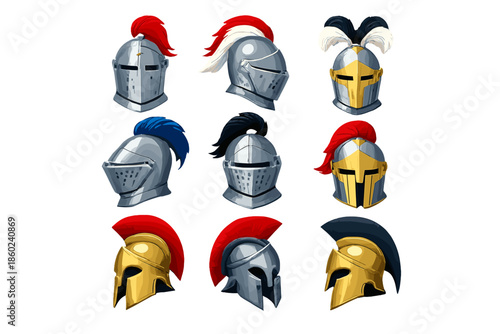 Collection of Stylized Knight and Spartan Helmets