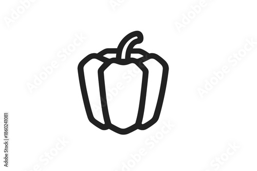 Outline of a bell pepper on a gradient background