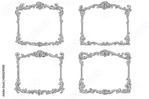 Ornate Decorative Frames on a Gradient Background