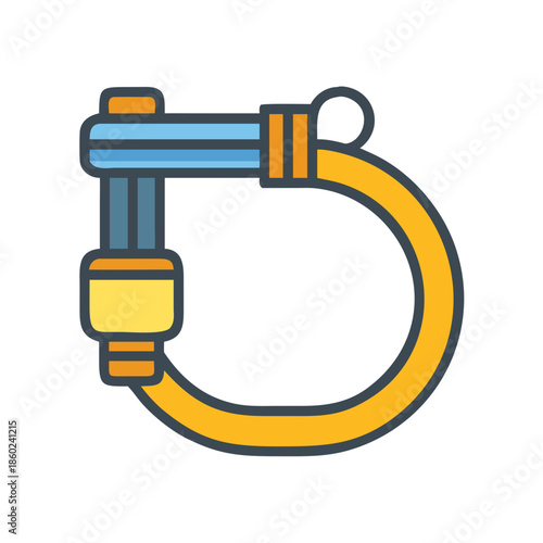 Icon illustration of a stylized metal shackle fastener