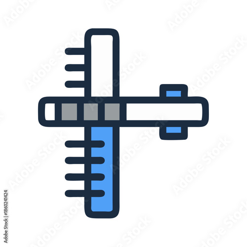 Simple plane icon on a black background illustration