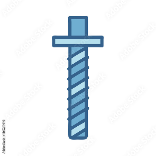 Blue bolt illustration against black backdrop for construction design