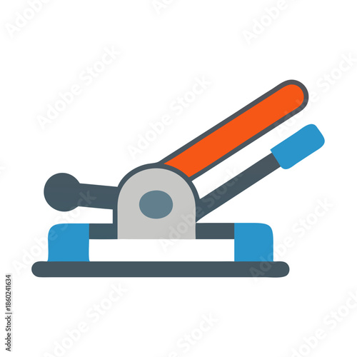 Flat Illustration of a Hole Punch Tool on Black