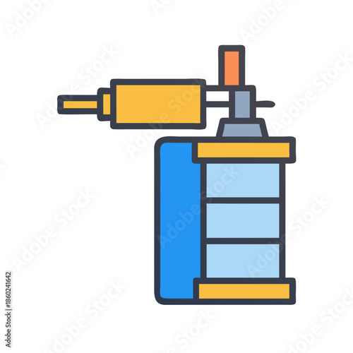 Isolated cartoon blowtorch icon vector illustration on black backdrop