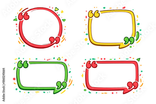 Colorful Speech Bubbles with Quote Marks