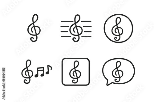 Treble Clef Icons Collection