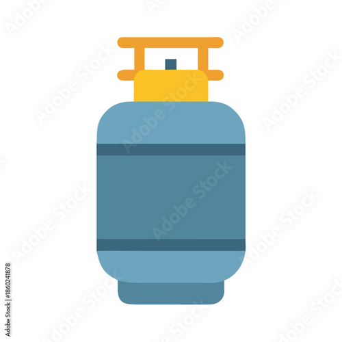 Blue propane tank illustration on a clean black background