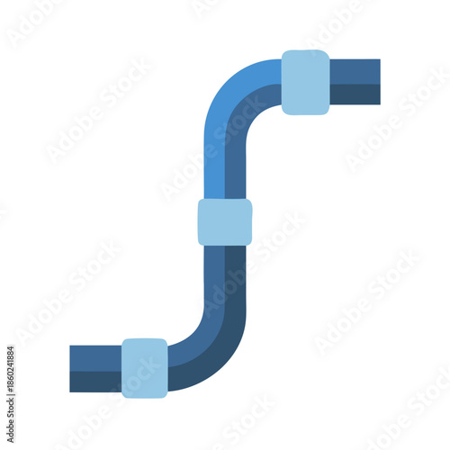Stylized blue piping or tubing illustration against black background