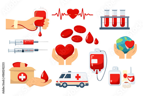 Blood Donation and Health Icons
