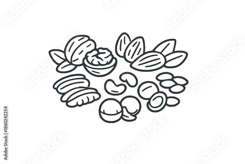 Abstract illustration of mixed nuts