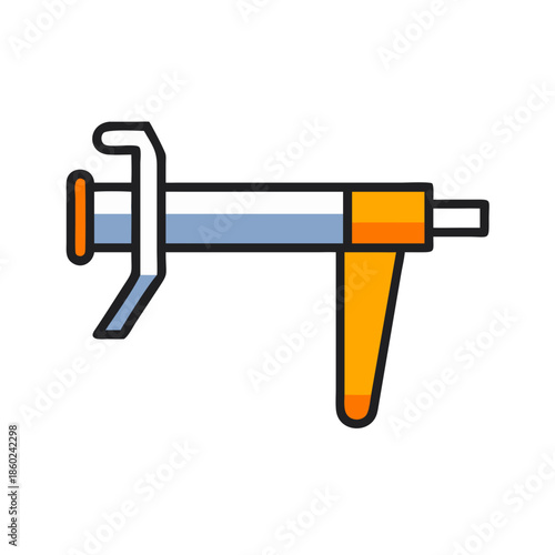 Caulk gun icon isolated on black background illustration vector