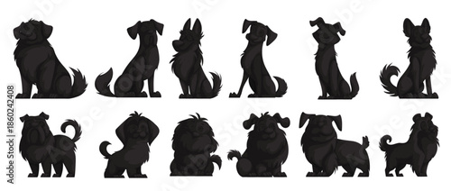  cute brown dogs set cartoon characters of dogs or puppies 