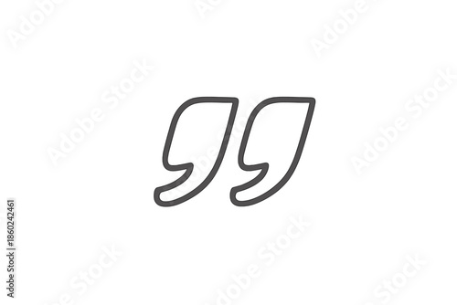 Black quotation marks on a gradient background