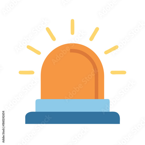 Alert Emergency Flashing Light Icon on Black Background