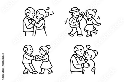 Wallpaper Mural Cute Couple Line Art Torontodigital.ca