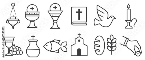 eucharist christian vector illustration