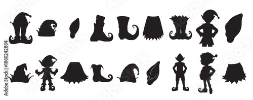 elf silhouette white background 