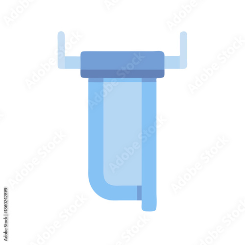 Blue paper towel roll dispenser minimalist flat design icon