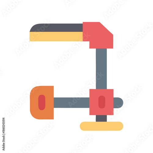 Isolated flat illustration of a clamp tool against black