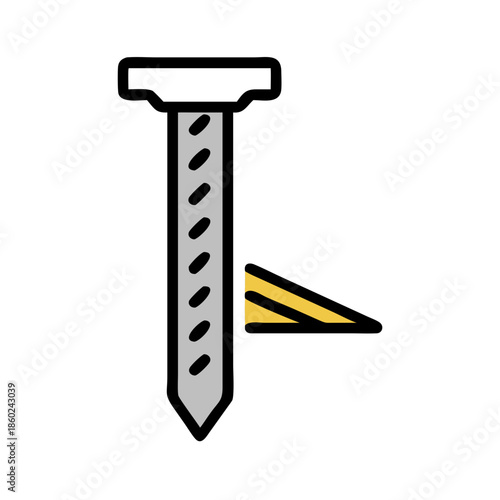 Iconic Drill Bit and Wood Shavings Illustration on Black