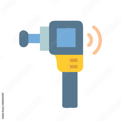 Flat Design Icon of a Digital Thermometer on Black