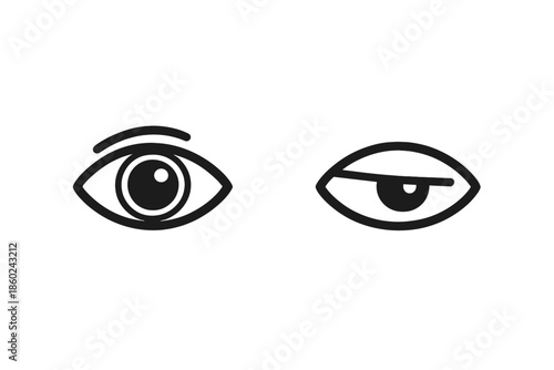 Two cartoon eyes looking in different directions